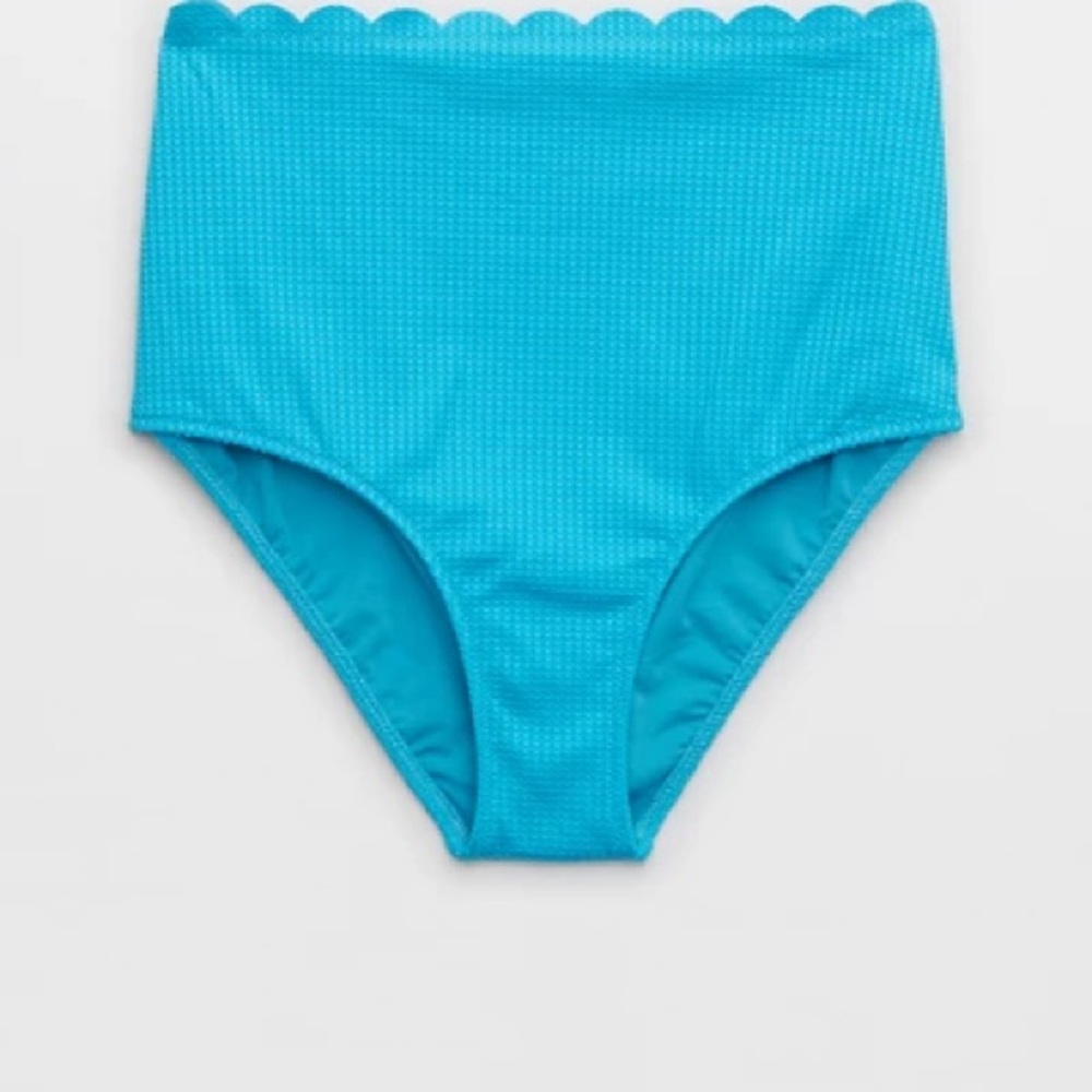 Aerie High Waisted Bikini Bottom Scalloped Waffle women’s small
